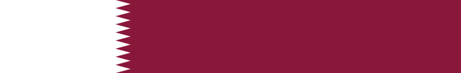 Obraz premium Flag of Qatar. Qatar flag long banner digital vector illustration