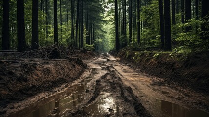 Fototapeta premium thick muddy road