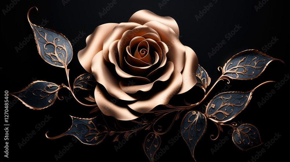 Canvas Prints sophistication black rose gold