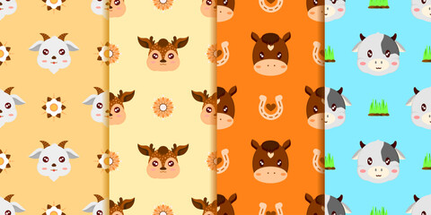 Super cute animal face patterns that can be connected endlessly