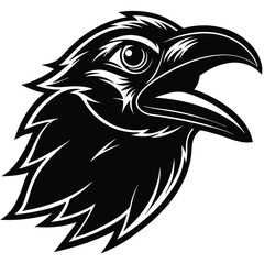 Crow head vector illustration