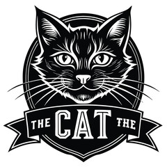 vector illustration of a black cat