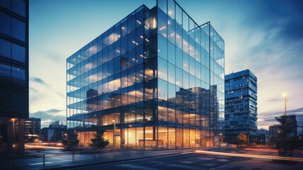 Fototapeta premium glass office building modern