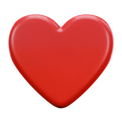 3D Red Heart Symbol on Transparent Background for Love and Romance