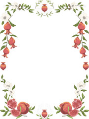 pomegranate border and frame illustration