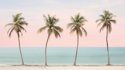 beach pink palm tree