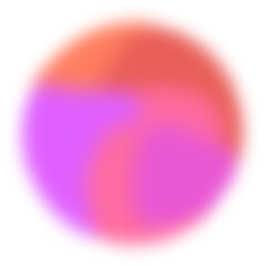 Abstract blurred gradient circle with pink, purple, red, and orange colors on white background. Soft artistic dreamy texture