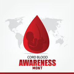Cord Blood Awareness Month vector graphic is great for Cord Blood Awareness Month celebrations. flat design. flyer design. flat illustration. Simple and Elegant Design