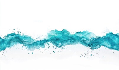 Teal watercolor wave abstract banner design