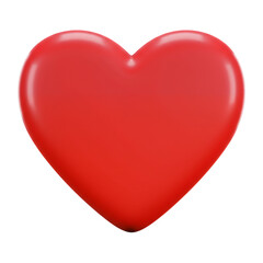 Single Red Heart Shape Illustration on Transparent Background for Valentine's
