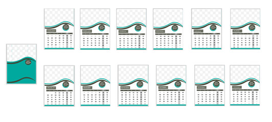 Modern celander design template a4 print 