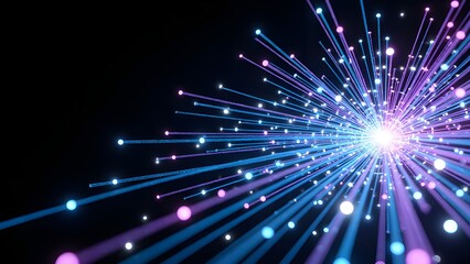 Naklejka premium Light and shadow leaps in data torrent