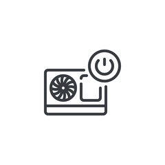 HVAC power Shutoff line icon