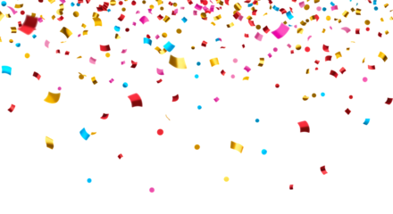 Falling Confetti on Transparent Background Colorful Celebration Decoration Design