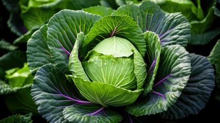 Obraz premium cruciferous green and red cabbage