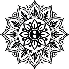 Ornamental design mandala vector, Mandala Art, Mandala Design, Mandala Minimalist and Flat Logo Vector