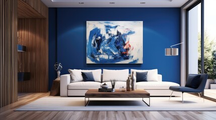 contrast blue wood wall