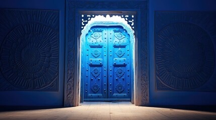 sunlight blue open door