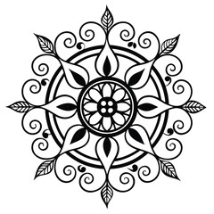 Ornamental design mandala vector, Mandala Art, Mandala Design, Mandala Minimalist and Flat Logo Vector