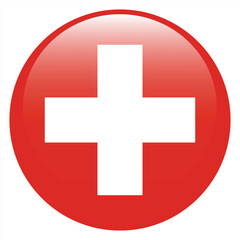 Flag of Switzerland. Switzerland round flag logo icon computer vector illustration design