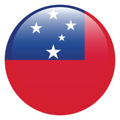 Flag of Samoa. Samoa round flag logo icon computer vector illustration design