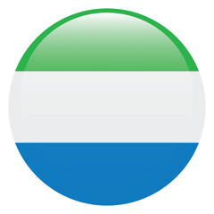 Flag of Sierra Leone. Sierra Leone round flag logo icon computer vector illustration design