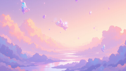 Fototapeta premium anime abstract landscape illustration background