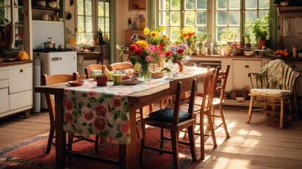 Fototapeta premium mismatched room with table