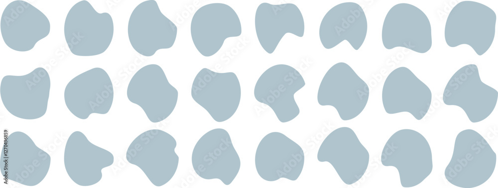 Aufkleber organic blob shape set, creative liquid blob elements with curvy line. isolated silhouette design, v