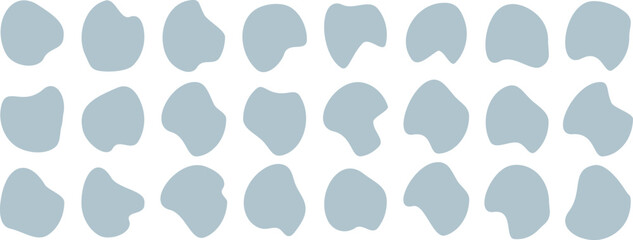 Organic blob shape set, Creative liquid blob elements with curvy line. Isolated silhouette design, Vector illustration eps 10 Organic blob shape abstract blue color with line.