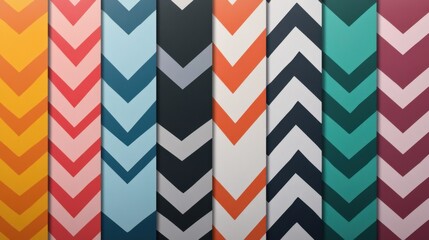 Chevron Pattern Panels in Varying Colors