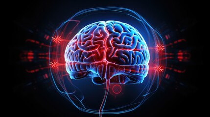 Fototapeta premium image brain red