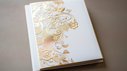 luxurious white and gold invitation