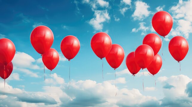 vibrant red ballons