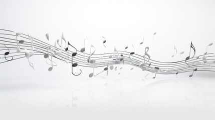 detail music notes white background