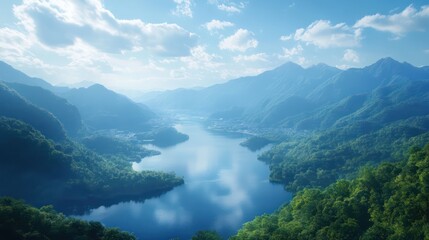 Obraz premium a panoramic view of Japan stunning landscapes, from its iconic mountains to its lush valleys