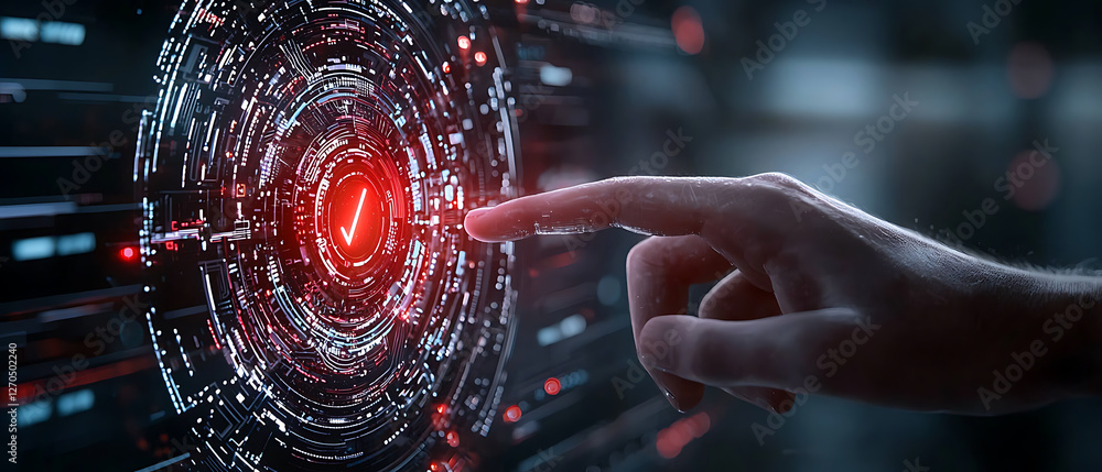 Poster digital interaction in a high-tech environment data visualization conceptual art futuristic perspect