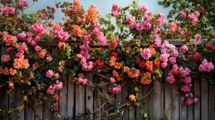 Fototapeta premium climbing wood with flowers