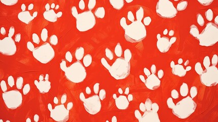 design white paw prints