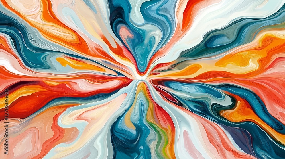 Poster abstract colorful swirls creating dynamic pattern in motion