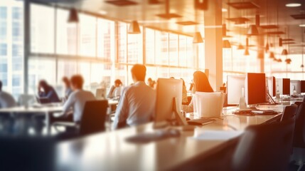 Obraz premium movement blurred office background