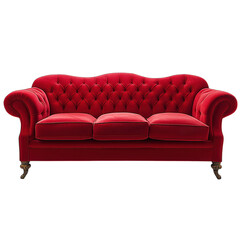 red sofa isolated on white