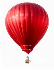 Fototapeta premium Red air balloon isolated on white background with clapping path full of depth of field 