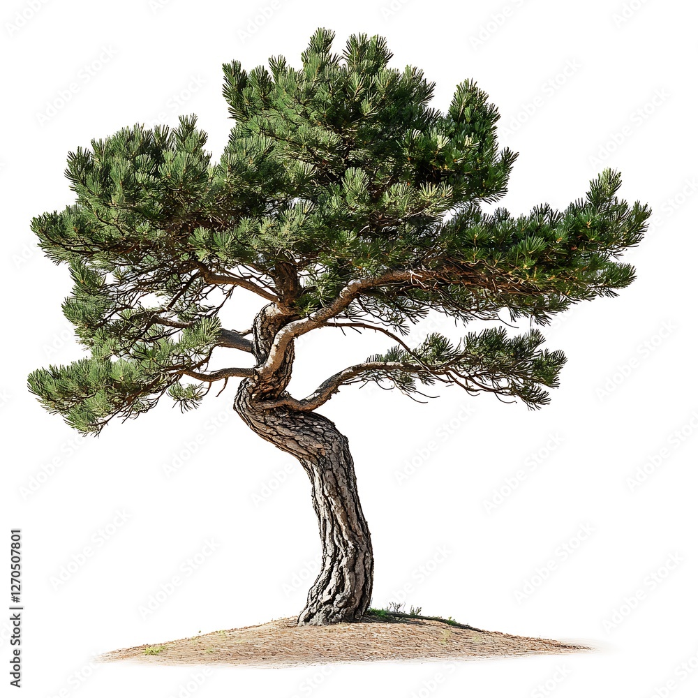 Poster pine tree isolated on white background with clipping path and clipping path