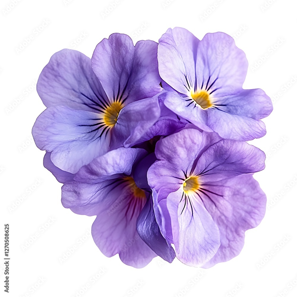 Wall mural pink pansy flower isolated on white background with clipping path.