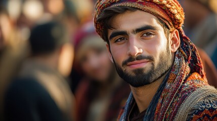 Portrait of a Young Man in Traditional Afghan Clothing