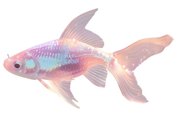 Iridescent Glittering Fish Floating in a Dreamy Pastel Glow