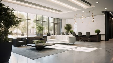 Fototapeta premium chandelier modern office lobby