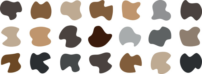 Blob shapes, colorful set of liquid organic shapes, Wavy spots or fluid amorphous splodges. Modern uneven blots. Organic amoeba blob shape. vector illustration isolated on white background.