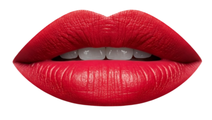 Red hot lips with teeth visible. Seamless pattern. AI generated cosmetic industry marketing poster or flyer idea. Female sexy lips, PNG file.